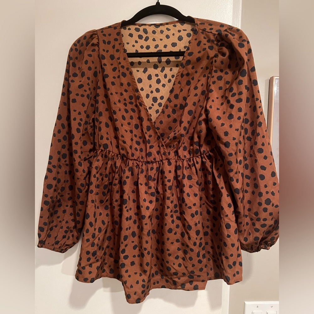 Leopard print maternity blouse